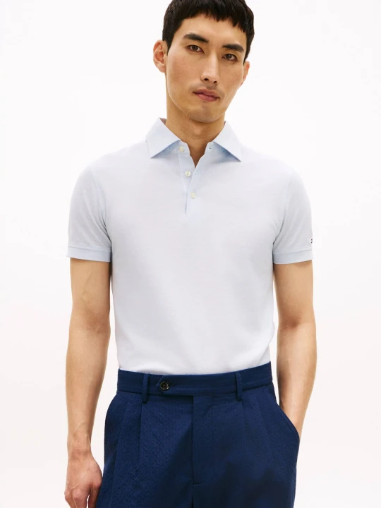 Zdjęcie produktu Tommy Hilfiger Polo | Slim Fit | mercerised błękitny