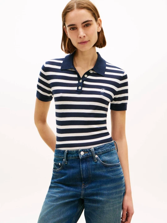 Zdjęcie produktu Tommy Hilfiger Polo | Slim Fit | z dodatkiem jedwabiu granatowy