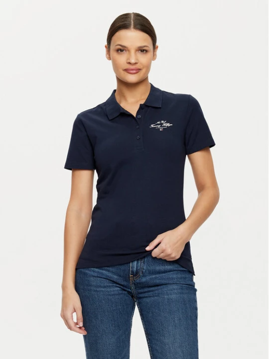 Zdjęcie produktu Tommy Hilfiger Polo WW0WW43930 Granatowy Slim Fit