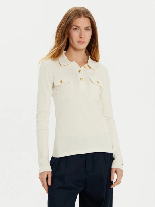 Zdjęcie produktu Tommy Hilfiger Polo WW0WW45308 Écru Slim Fit Kremowy