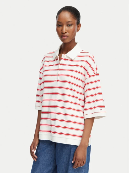 Zdjęcie produktu Tommy Hilfiger Polo WW0WW50026 Kolorowy Oversize