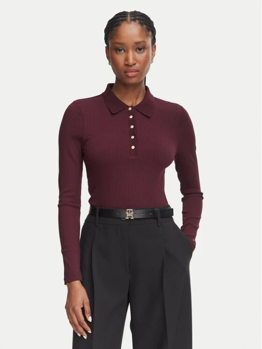 Zdjęcie produktu Tommy Hilfiger Polo WW0WW51731 Bordowy Slim Fit