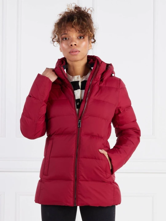 Zdjęcie produktu Tommy Hilfiger Puchowa kurtka Global | Longline Fit bordowy