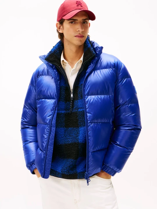 Zdjęcie produktu Tommy Hilfiger Puchowa kurtka SHINY | Regular Fit chabrowy