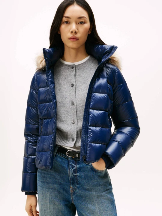 Zdjęcie produktu Tommy Hilfiger Puchowa kurtka | Slim Fit granatowy