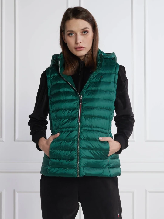 Zdjęcie produktu Tommy Hilfiger Puchowy bezrękawnik FEMININE | Regular Fit zielony