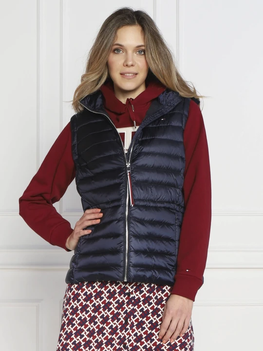Zdjęcie produktu Tommy Hilfiger Puchowy bezrękawnik FEMININE | Regular Fit granatowy