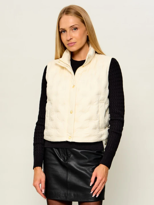 Zdjęcie produktu Tommy Hilfiger Puchowy bezrękawnik | Regular Fit kremowy