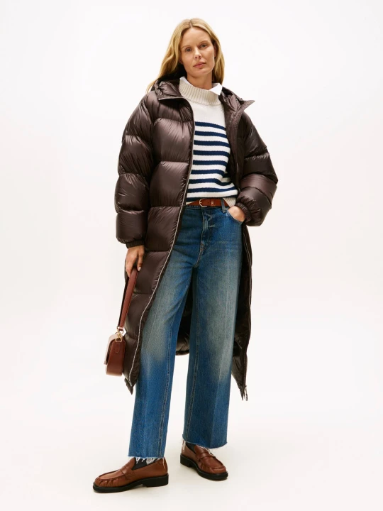 Zdjęcie produktu Tommy Hilfiger Puchowy płaszcz brązowy