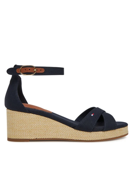 Zdjęcie produktu Tommy Hilfiger Sandały Flag Criss-Cros Mid Wedge Espad FW0FW08481 Granatowy