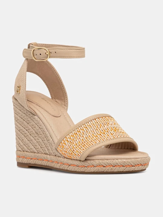 Zdjęcie produktu Tommy Hilfiger sandały HIGH WEDGE ESPAD RAFFIA beżowy