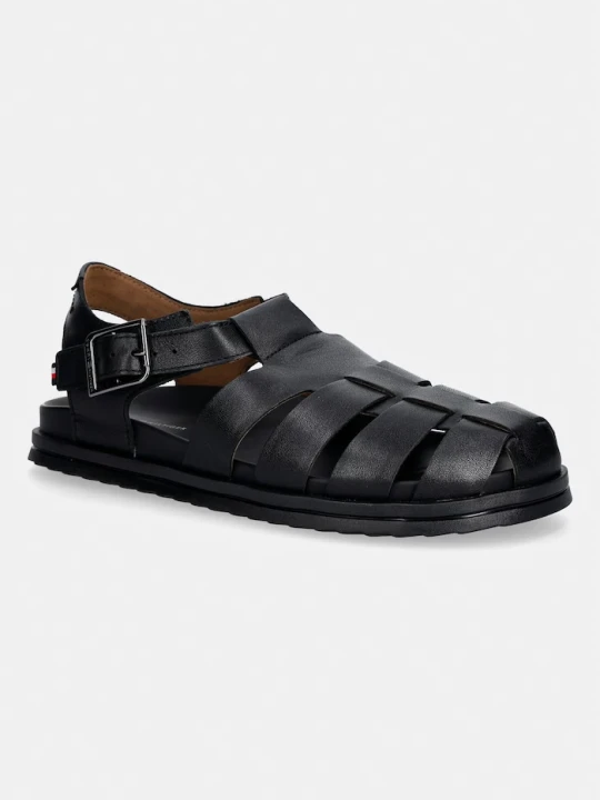 Zdjęcie produktu Tommy Hilfiger sandały męskie skórzane ADJUSTABLE FISHER LEATHER SANDAL czarny