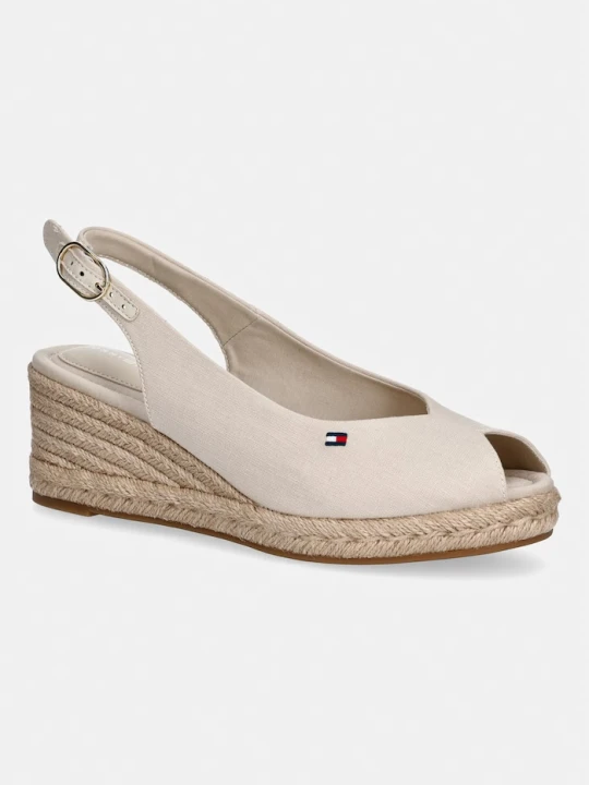 Zdjęcie produktu Tommy Hilfiger sandały na koturnie damskie MID WEDGE ESPAD SLINGBACK beżowy