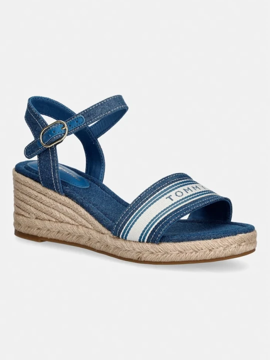 Zdjęcie produktu Tommy Hilfiger sandały na koturnie MID WEDGE ESPAD WEBBING niebieski