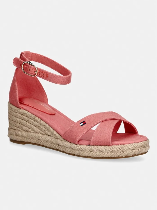 Zdjęcie produktu Tommy Hilfiger sandały na koturnie MID WEDGE ESPAD X CROSS różowy