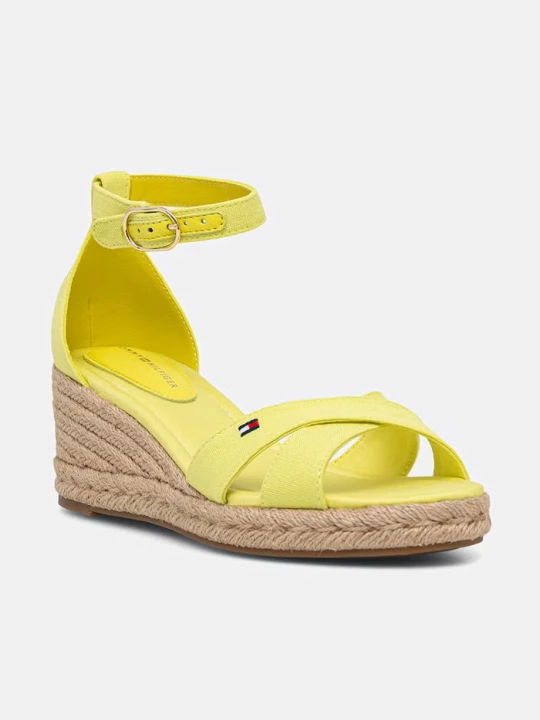 Zdjęcie produktu Tommy Hilfiger sandały na koturnie MID WEDGE ESPAD X CROSS żółty