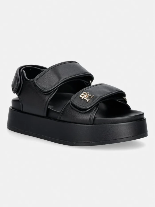 Zdjęcie produktu Tommy Hilfiger sandały na platformie damskie skórzane LEATHER SPORTY PLATFORM SANDAL czarny