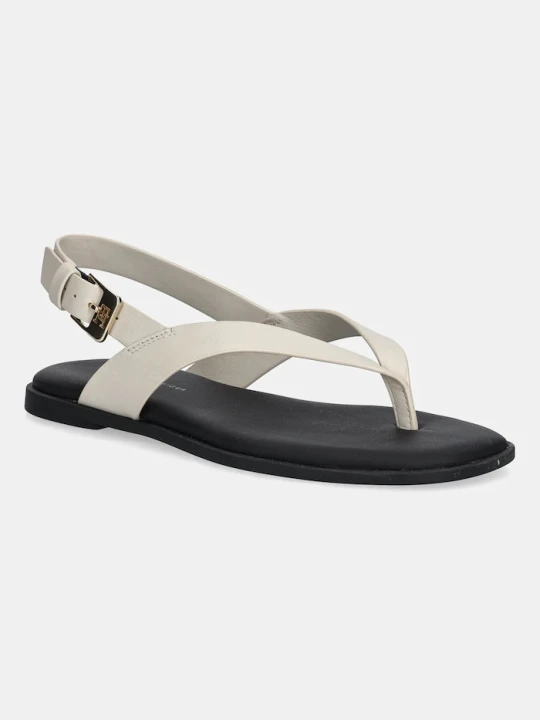Zdjęcie produktu Tommy Hilfiger sandały skórzane COLOR BLOCK THONG FLAT SANDAL beżowy