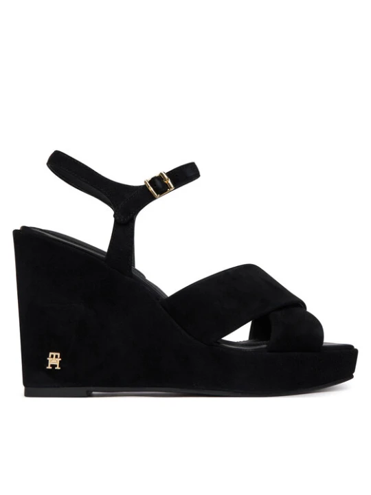 Zdjęcie produktu Tommy Hilfiger Sandały Suede Wrapped High Wedge FW0FW09218 Czarny