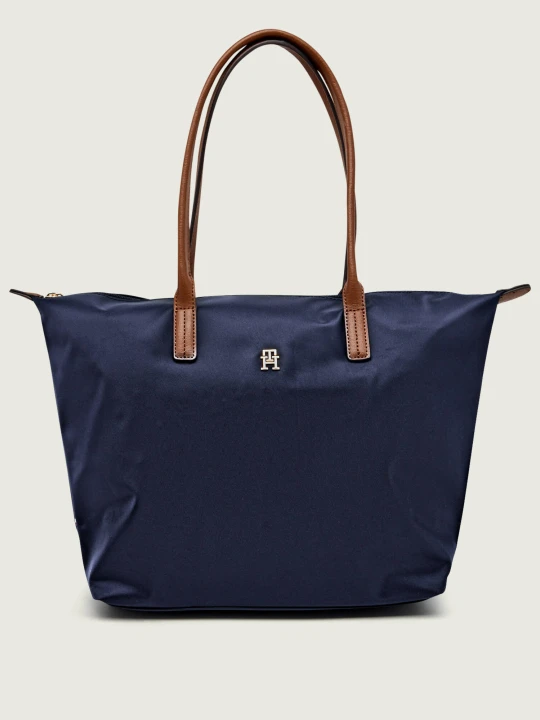 Zdjęcie produktu Tommy Hilfiger Shopperka POPETTE | z dodatkiem skóry granatowy
