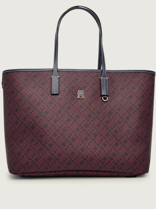 Zdjęcie produktu Tommy Hilfiger Shopperka + saszetka MONOPLAY | z dodatkiem skóry granatowy
