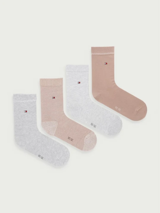 Zdjęcie produktu Tommy Hilfiger skarpety damskie z bawełną 4-pack beżowy