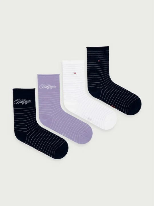 Zdjęcie produktu Tommy Hilfiger skarpety damskie z bawełną 4-pack fioletowy