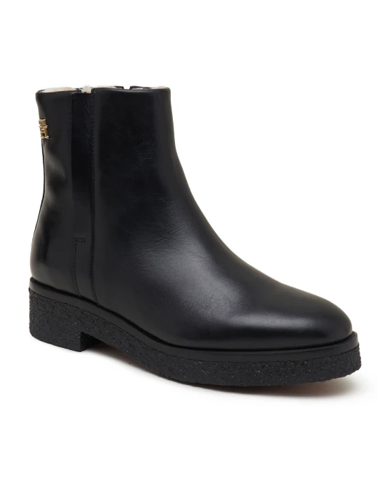 Zdjęcie produktu Tommy Hilfiger Skórzane botki CREPE LOOK czarny