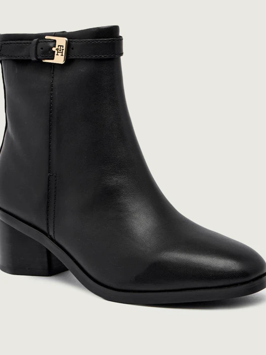 Zdjęcie produktu Tommy Hilfiger Skórzane botki na słupku czarny
