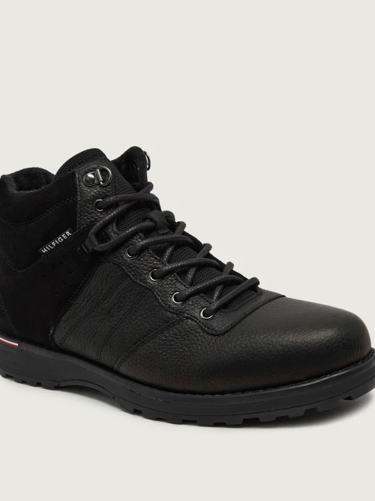 Zdjęcie produktu Tommy Hilfiger Skórzane buty trekkingowe Corporate | zamsz czarny