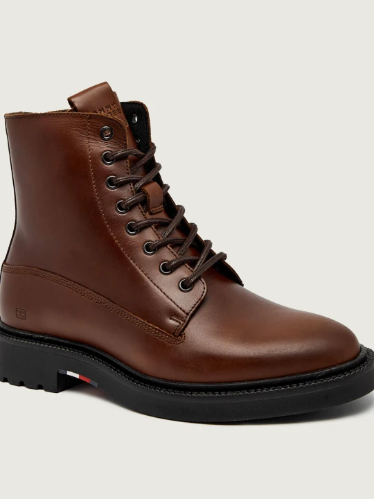 Zdjęcie produktu Tommy Hilfiger Skórzane buty wysokie brązowy