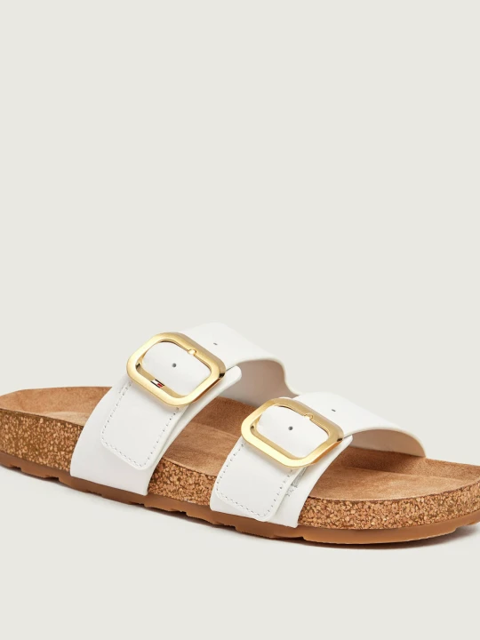 Zdjęcie produktu Tommy Hilfiger Skórzane klapki biały