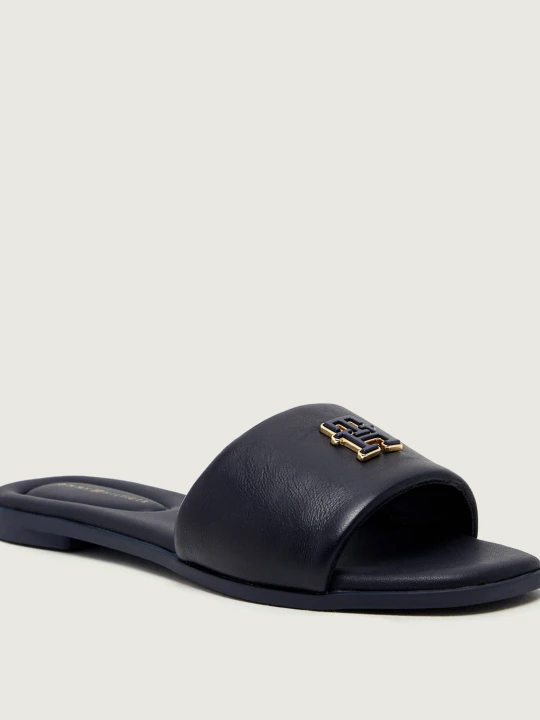 Zdjęcie produktu Tommy Hilfiger Skórzane klapki HARDWARE granatowy
