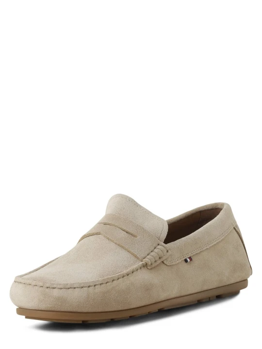 Zdjęcie produktu Tommy Hilfiger Skórzane loafersy Mężczyźni skóra beżowy