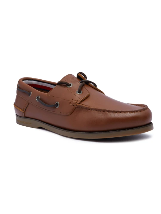 Zdjęcie produktu Tommy Hilfiger Skórzane mokasyny Th Boat Shoe Core brązowy