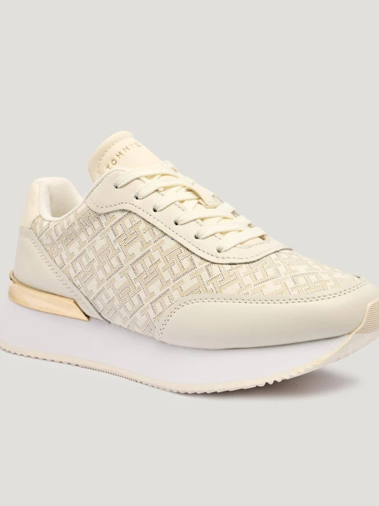 Zdjęcie produktu Tommy Hilfiger Skórzane sneakersy CHIC MONOGRAM RUNNER ecru