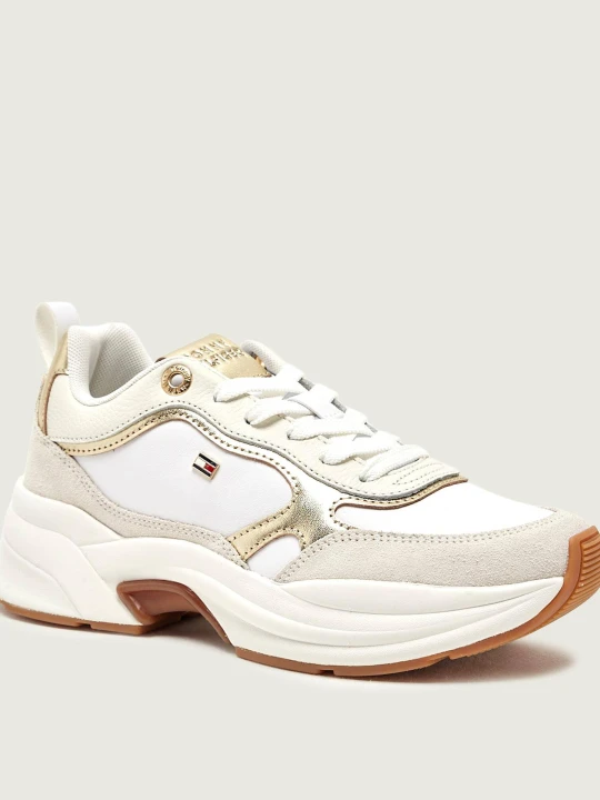 Zdjęcie produktu Tommy Hilfiger Skórzane sneakersy CHUNKY RUNNER | zamsz biały