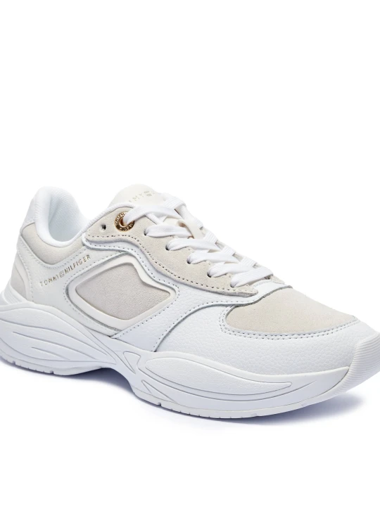 Zdjęcie produktu Tommy Hilfiger Skórzane sneakersy CHUNKY | zamsz biały