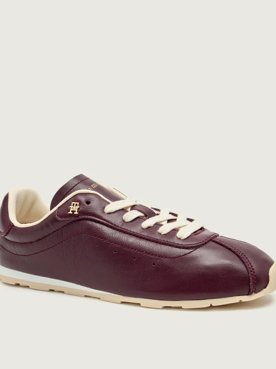 Zdjęcie produktu Tommy Hilfiger Skórzane sneakersy LOW PROFILE RUNNER bordowy