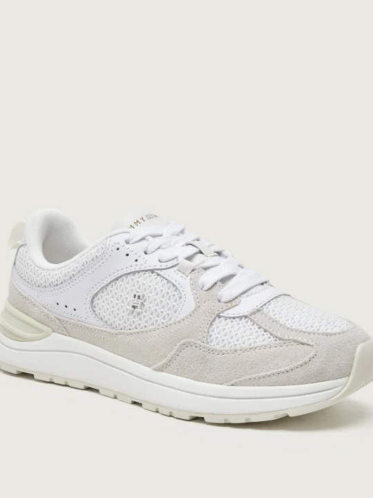 Zdjęcie produktu Tommy Hilfiger Skórzane sneakersy Runner | zamsz biały