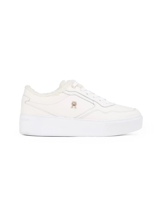 Zdjęcie produktu Tommy Hilfiger Skórzane sneakersy | shearling kremowy