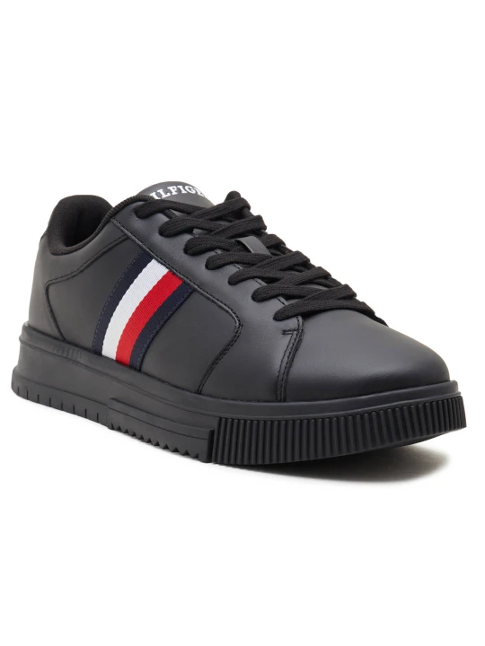 Zdjęcie produktu Tommy Hilfiger Skórzane sneakersy STRIPES ESS czarny