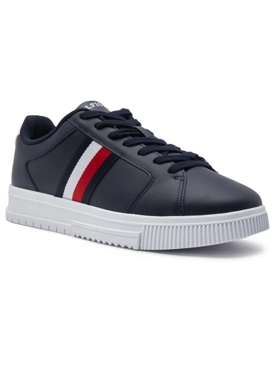 Zdjęcie produktu Tommy Hilfiger Skórzane sneakersy STRIPES ESS czarny