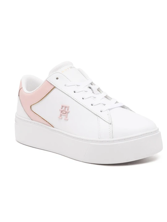 Zdjęcie produktu Tommy Hilfiger Skórzane sneakersy TH Platform Court biały