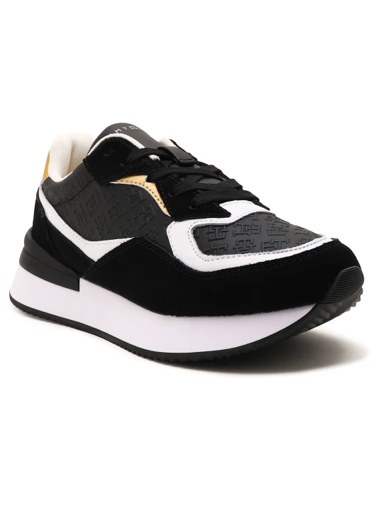 Zdjęcie produktu Tommy Hilfiger Skórzane sneakersy | zamsz czarny