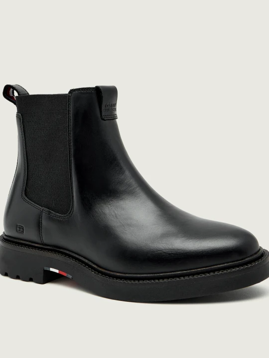 Zdjęcie produktu Tommy Hilfiger Skórzane sztyblety czarny
