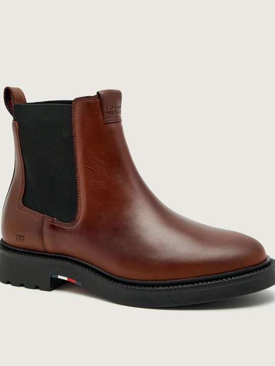 Zdjęcie produktu Tommy Hilfiger Skórzane sztyblety brązowy