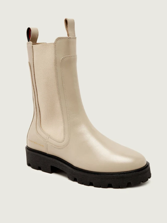Zdjęcie produktu Tommy Hilfiger Skórzane sztyblety beżowy