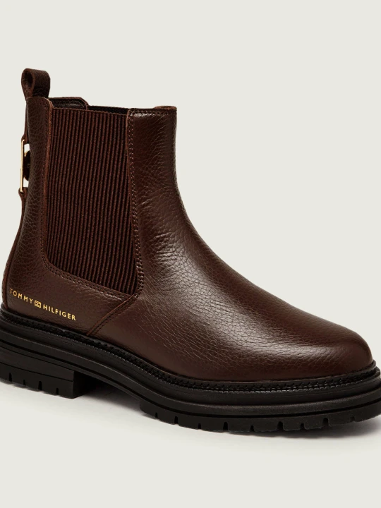 Zdjęcie produktu Tommy Hilfiger Skórzane sztyblety brązowy