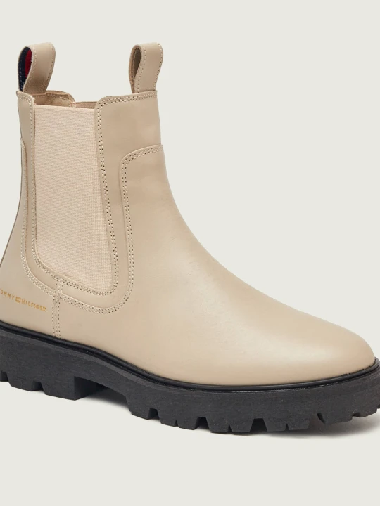 Zdjęcie produktu Tommy Hilfiger Skórzane sztyblety CHELSEA beżowy